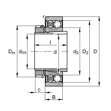 {(dio)S 2206-K-2RS-TVH-C3 + H306, (j) DIN 630  DIN 5415 (bio)(zhn)Ҫߴ, F׺;oɂ(c)ܷ